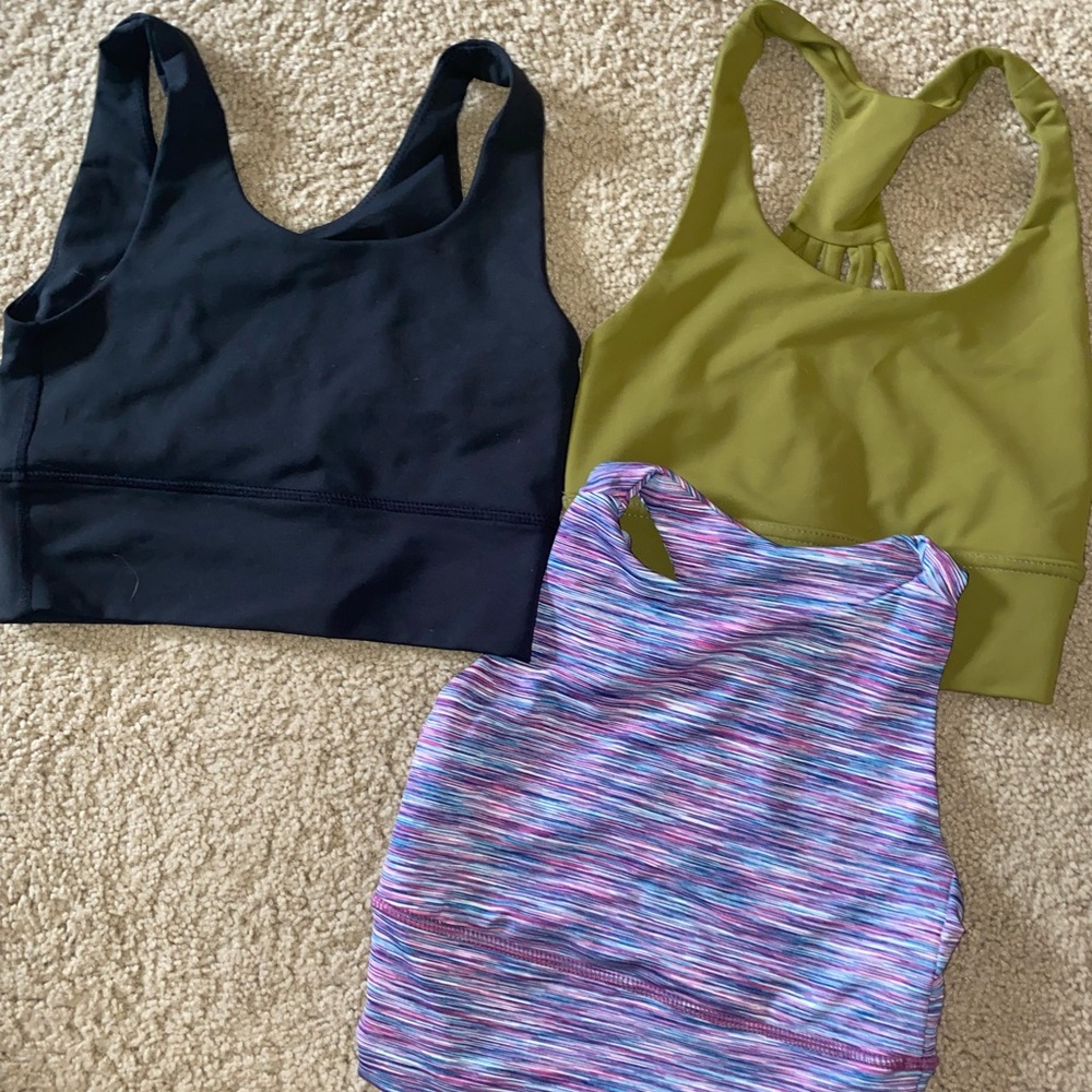 Three, size SMALL, DYI sports bras